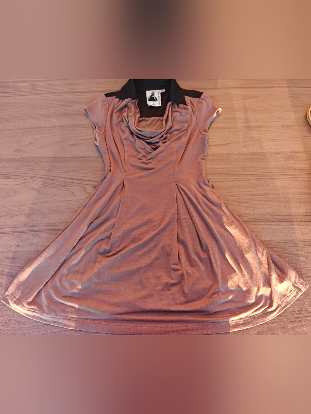 Forever21 Cowl Neck Fit & Flare Dress in Dusty Rose